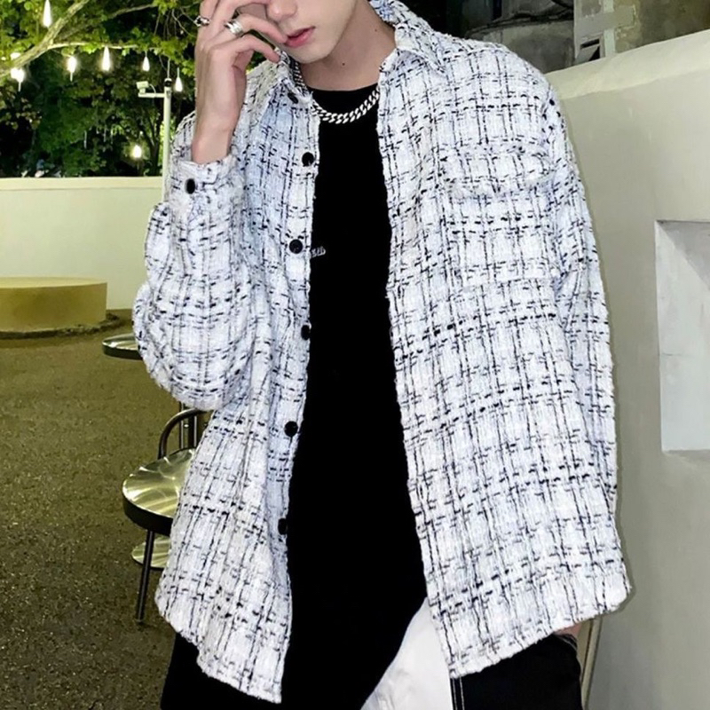 Áo Khoác Dạ Rối Hoạ Tiết Kẻ Thời Trang Unisex