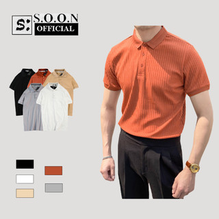 Áo Polo nam basic Soonvn, chất liệu thun gân co giãn 5 màu cơ bản LS01