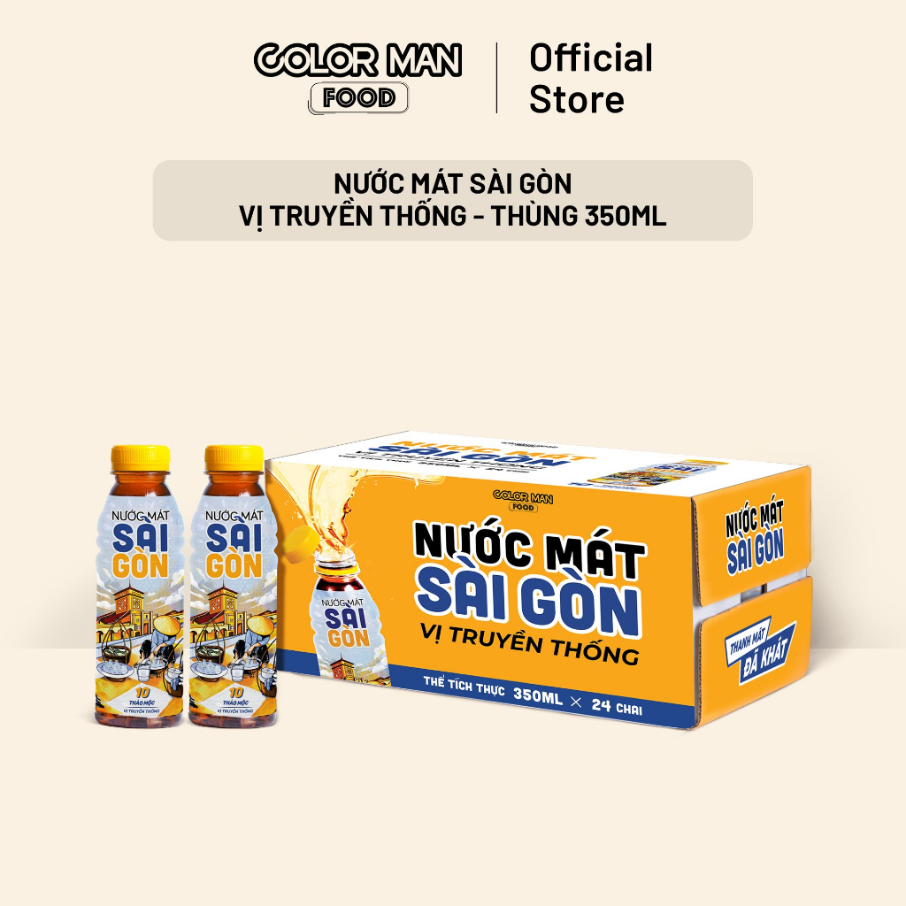 Thùng nước mát Sài Gòn vị truyền thống thương hiệu COLOR MAN