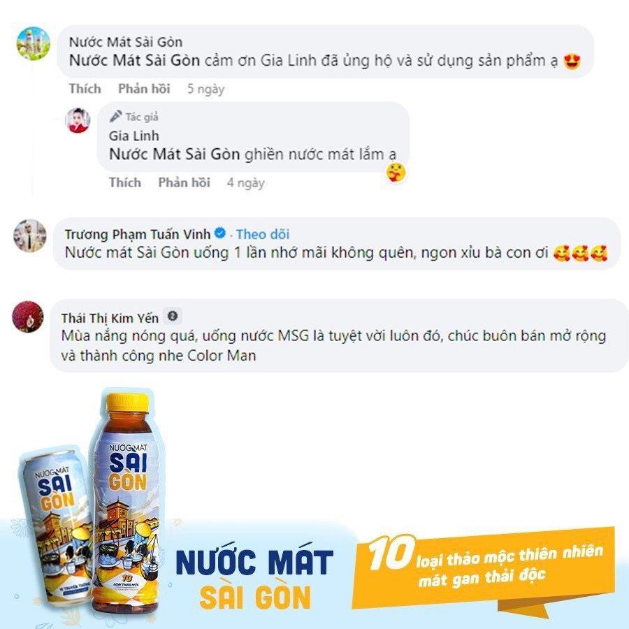 Thùng nước mát Sài Gòn vị truyền thống thương hiệu COLOR MAN