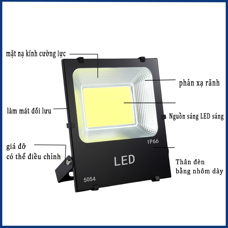 Đèn pha led ngoài trời 50w 100w 200w chiếu sáng biển quảng cáo sân vườn kho bãi nhà xưởng công trình.