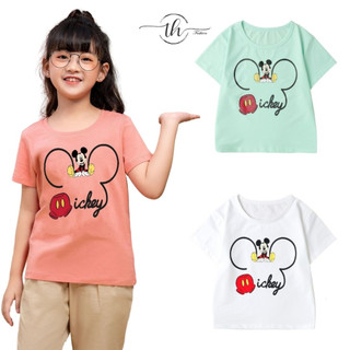 Áo thun bé gái chất Cotton local brand TH Fashion GCAA0113 in hình chuột Mickey phù hợp cho bé từ 22 đến 45kg