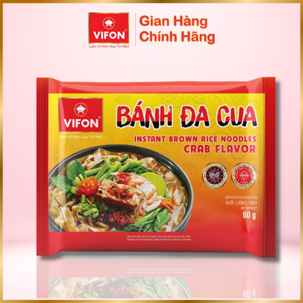 Thùng 30 gói Bánh Đa Cua VIFON 60g / Gói