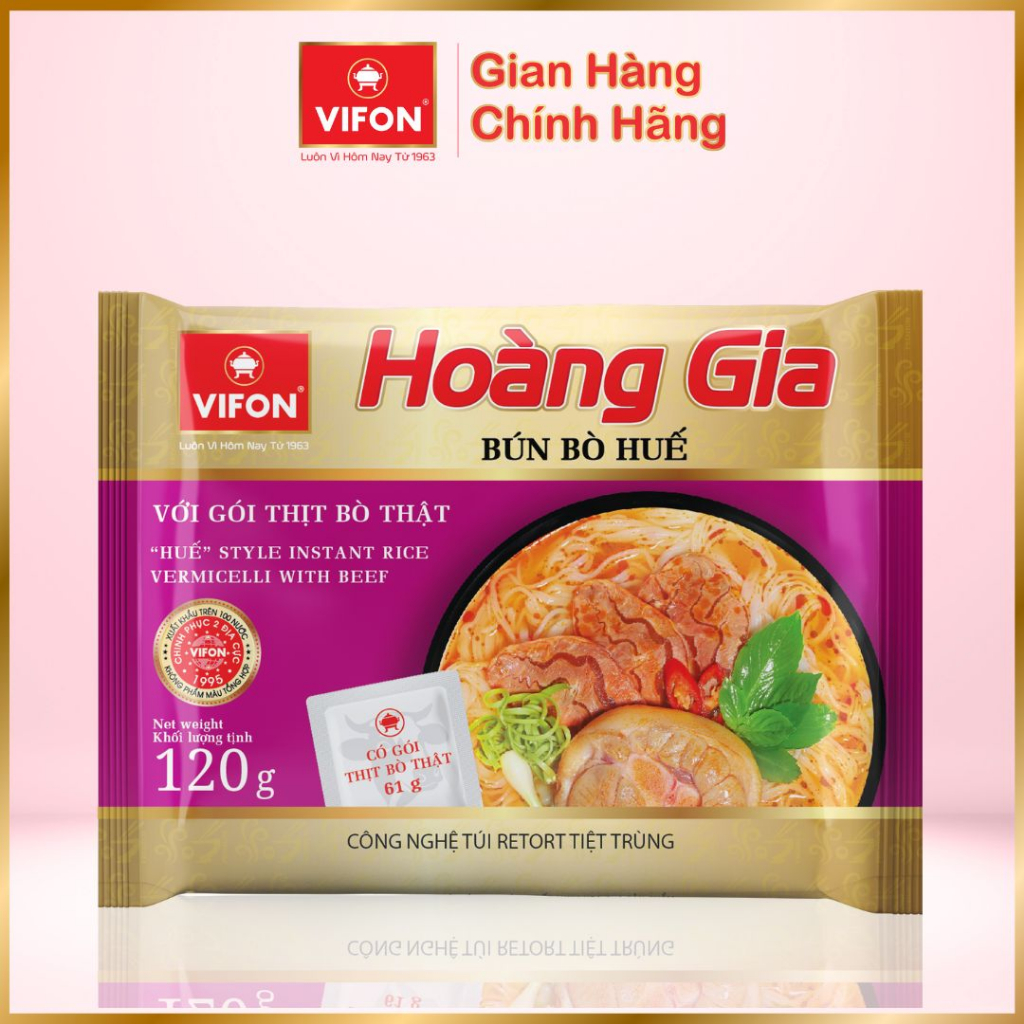 Thùng 18 gói Bún Bò Huế HOÀNG GIA VIFON 120g / Gói