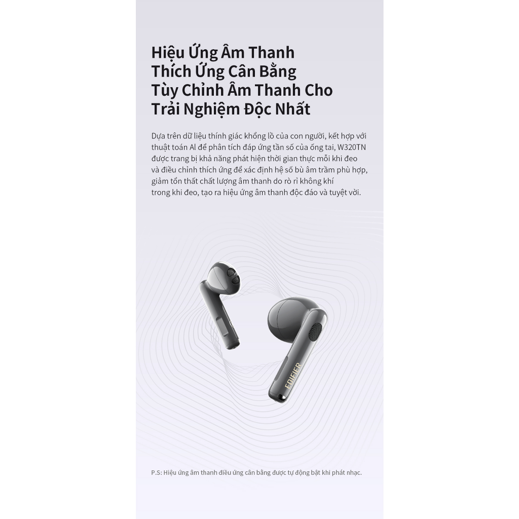 Tai nghe Bluetooth EDIFIER W320TN | HIRES Audio Wireless | Chống ồn chủ động | 6 micro đàm thoại