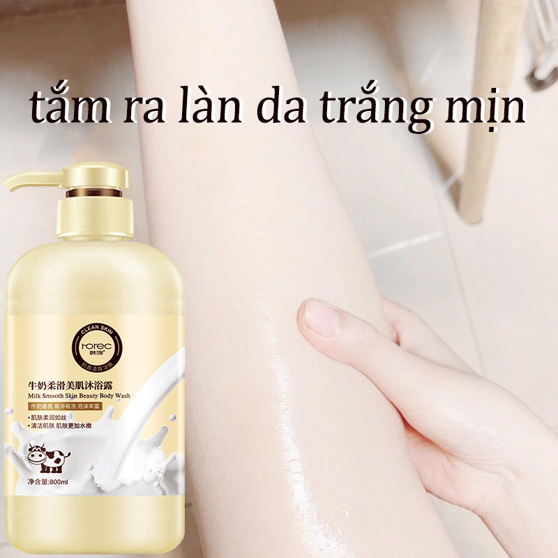Sữa tắm trắng da sữa tắm sữa bò Sữa tắm dưỡng ẩm 800ml Làm trắng hiệu quả dưỡng ẩm và nuôi dưỡng da lưu hương lâu
