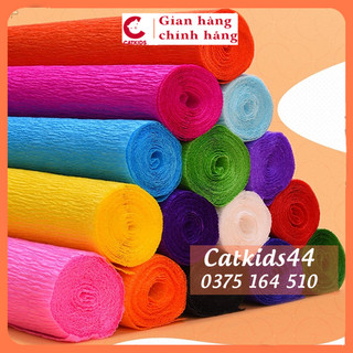 Sỉ cuộn giấy nhún,giấy nhăn làm hoa, phụ kiện trang trí kích thước 50*250cm