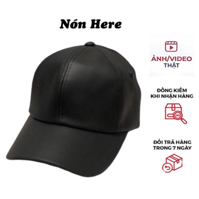 Mũ lưỡi trai nam nữ | Nón kết da trơn unisex