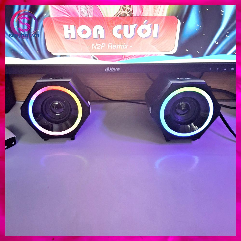 Loa Vi Tính Mini 2.1 KISONLI L6060 Có Dây Để Bàn Led RGB Loa Máy Tính Pc Laptop Nghe Nhạc Chuyên Gaming