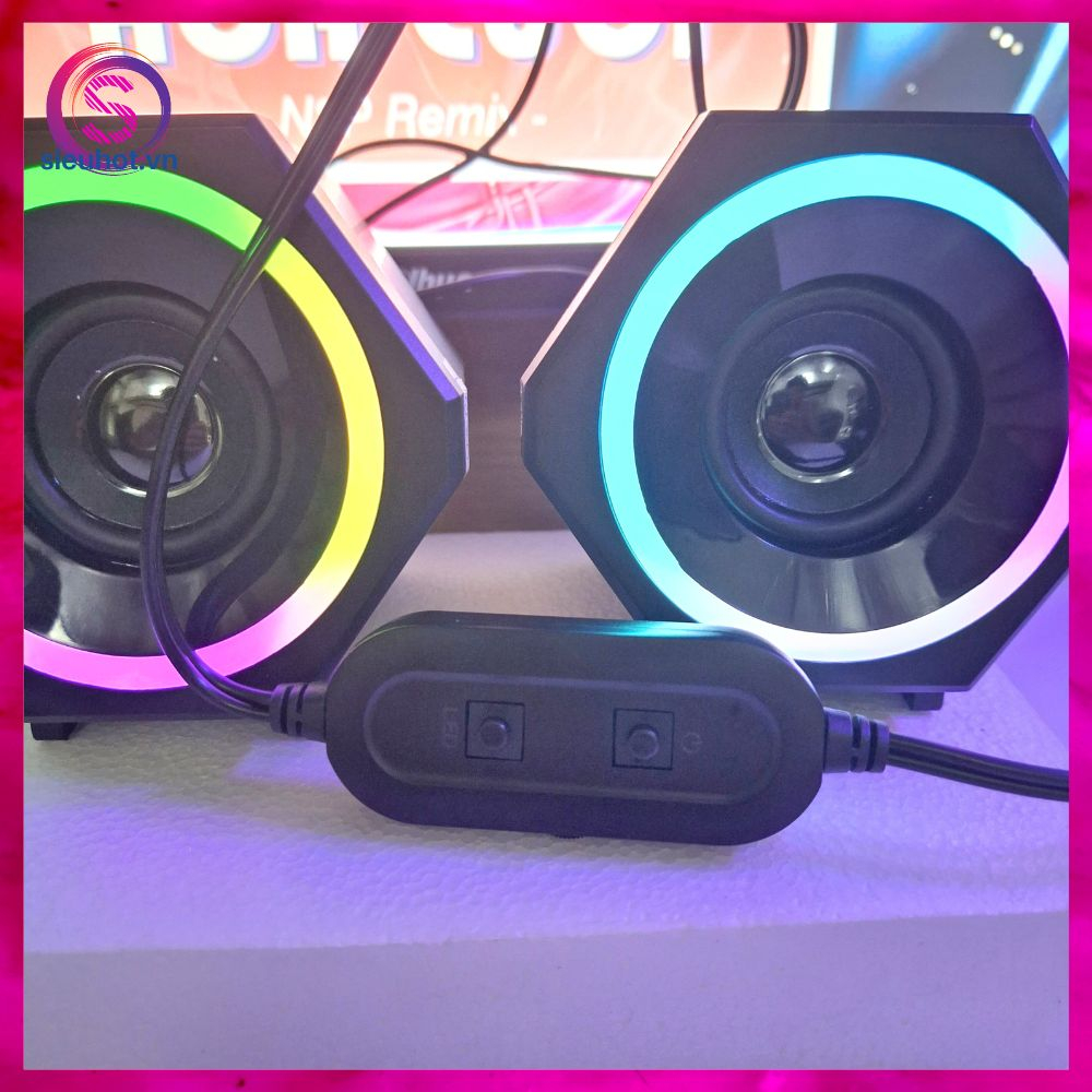 Loa Vi Tính Mini 2.1 KISONLI L6060 Có Dây Để Bàn Led RGB Loa Máy Tính Pc Laptop Nghe Nhạc Chuyên Gaming