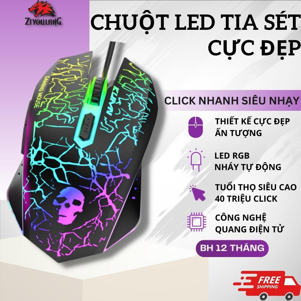 Chuột Máy Tính Có Dây ZiyouLang T66 Gaming Mouse Thiết Kế Độc Lạ, 6 Nút Chức Năng, Led RGB Đổi Màu, Phù Hợp Laptop/Pc