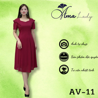 Đầm trung niên AMALADY AV-11 từ 48-75kg, Đầm tặng mẹ, Đầm dự tiệc thiết kế sang trọng [ AMALADY ]