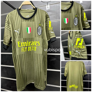 Áo bóng đá vải thái clb Ac milan màu xanh rêu 2023