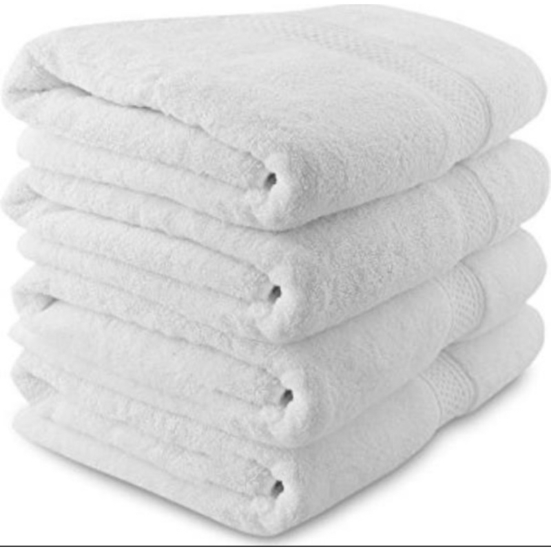 Khăn Trắng Khách Sạn 9 Tấc, 34x85CM, 100% Cotton, Thêu Tên Lên Khăn