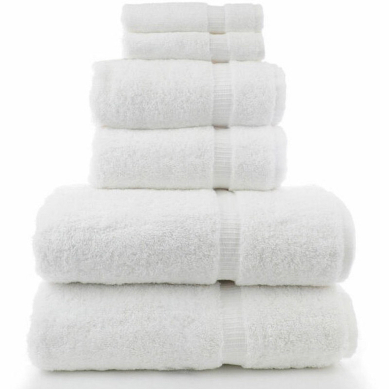 Khăn Trắng Khách Sạn 9 Tấc, 34x85CM, 100% Cotton, Thêu Tên Lên Khăn