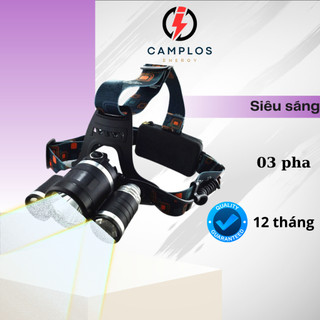 Đèn pin đội đầu siêu sáng 3 bóng đèn đội đầu bóng đèn led 3 bóng chống nước