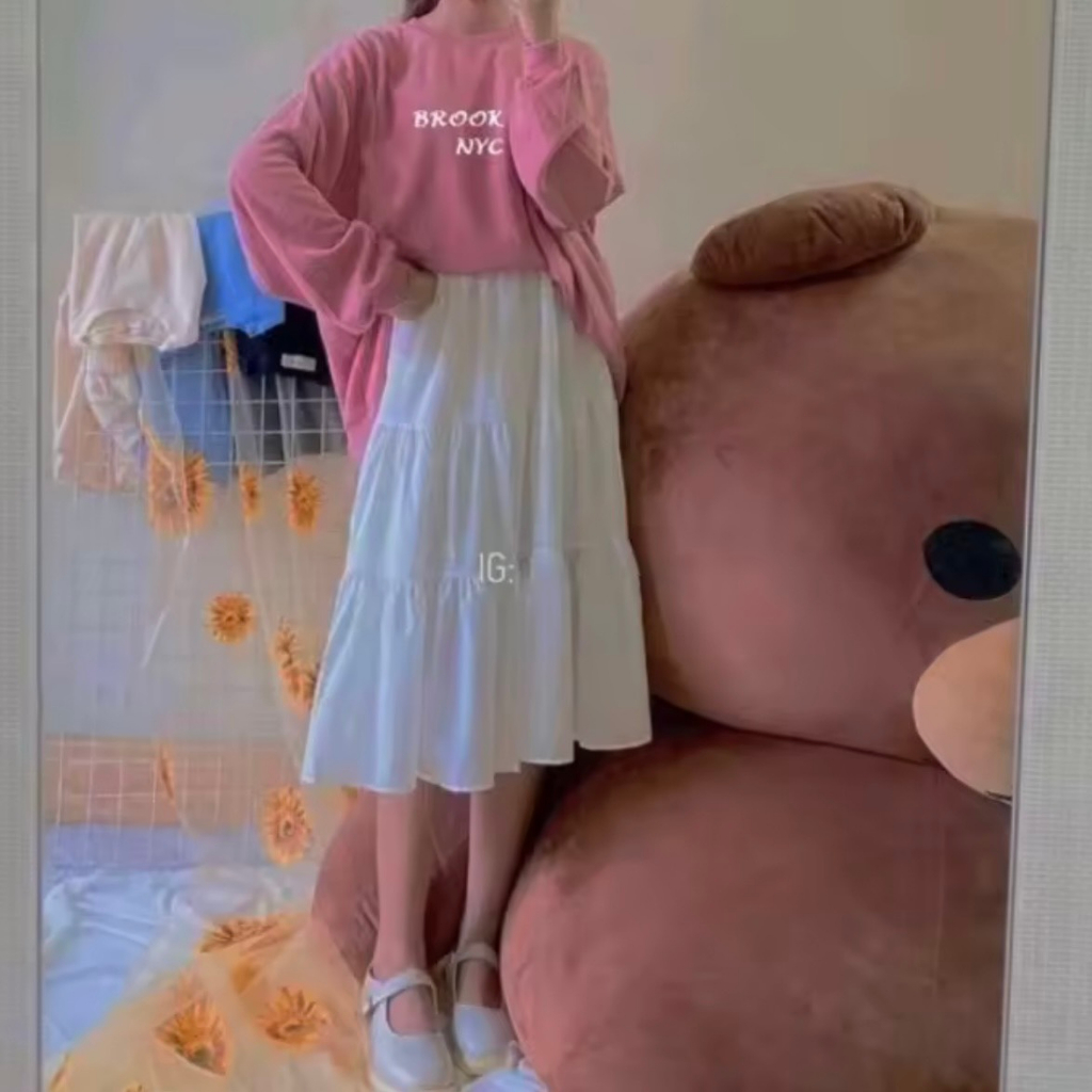 Sét áo và chân váy nữ đi chơi chất đẹp form rộng mặc mùa hè, thu nhẹ nhàng