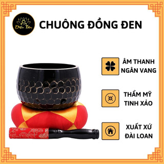 Chuông tụng kinh niệm phật đồng đen vân lục giác