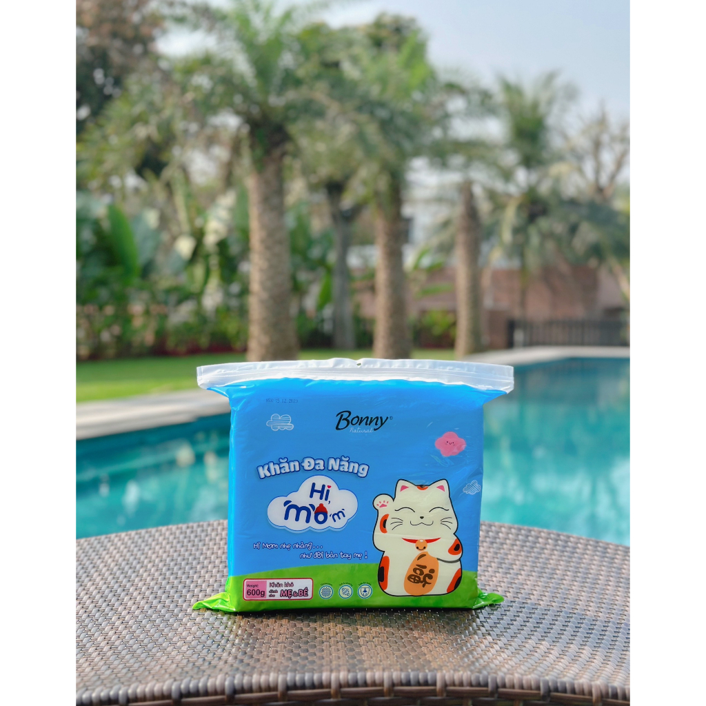 COMBO 2 Bịch Khăn Vải Khô Himom Bonny 600g Chính Hãng Mềm Mại, An Toàn Cho Bé