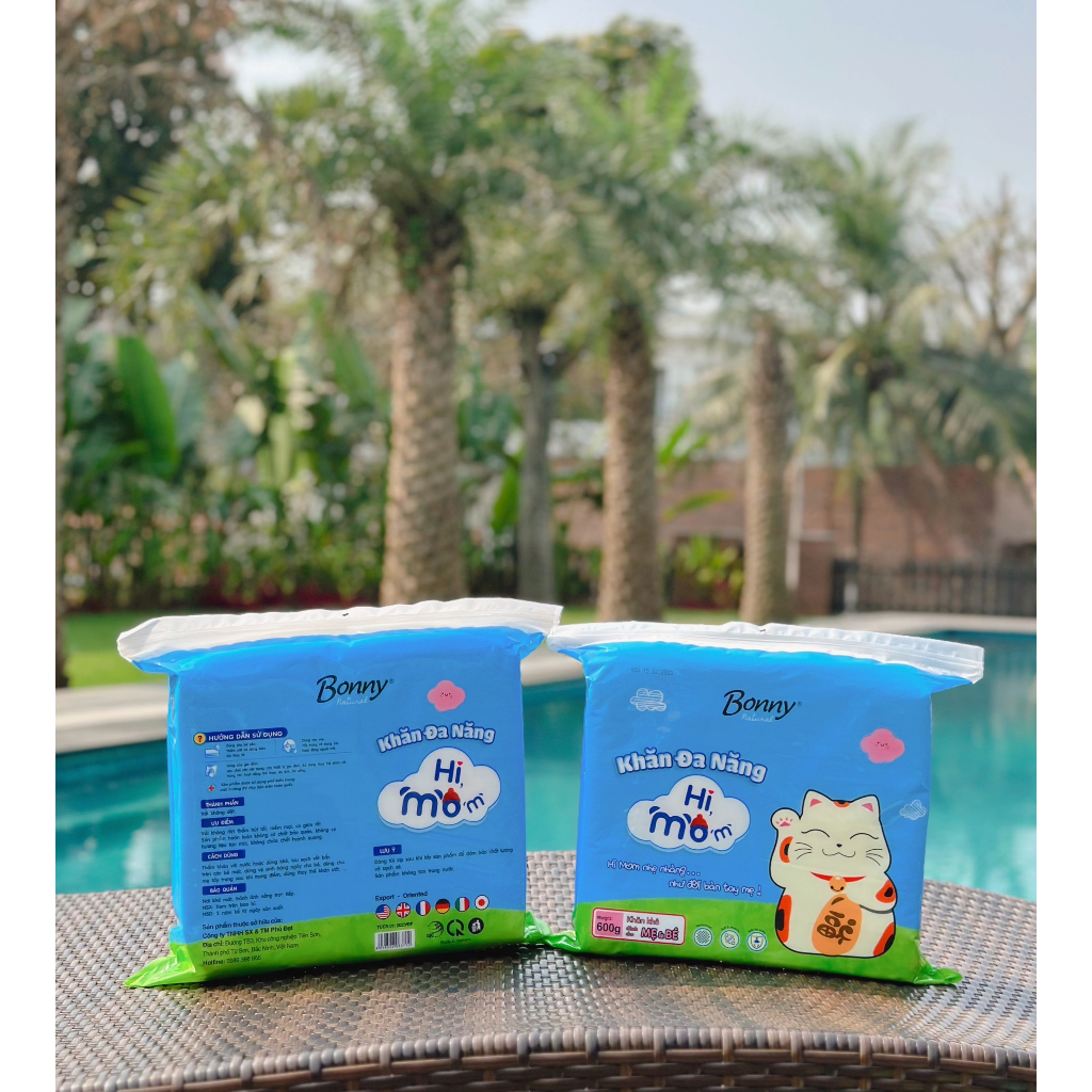 COMBO 2 Bịch Khăn Vải Khô Himom Bonny 600g Chính Hãng Mềm Mại, An Toàn Cho Bé