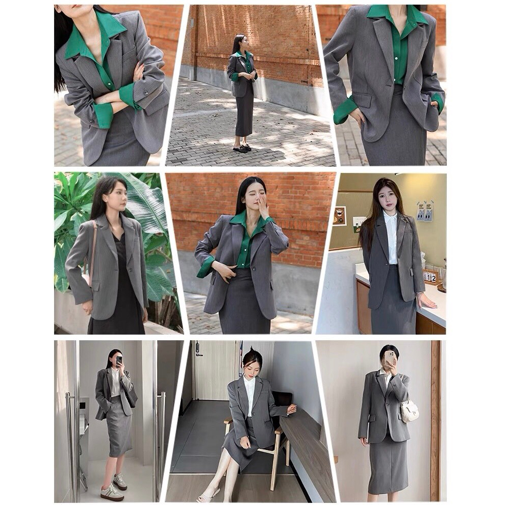 Áo vest công sở nữ chất liệu tuyết mưa cao cấp áo khoác blazer nữ 2 lớp có độn vai 3 màu basic dễ phối đồ mặc đi làm