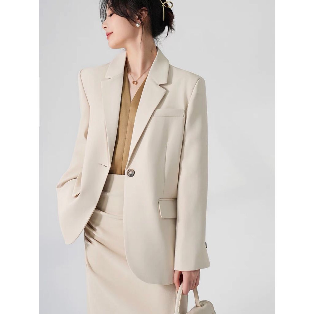 Áo vest công sở nữ chất liệu tuyết mưa cao cấp áo khoác blazer nữ 2 lớp có độn vai 3 màu basic dễ phối đồ mặc đi làm