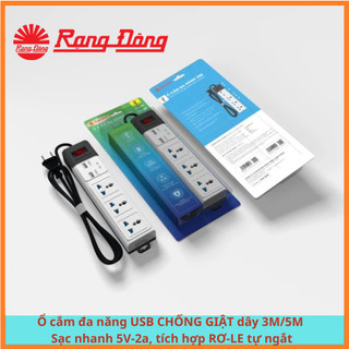 Ổ cắm đa năng usb rạng đông dài 3m- 5m model: oc02.usb 3c/3m/10a