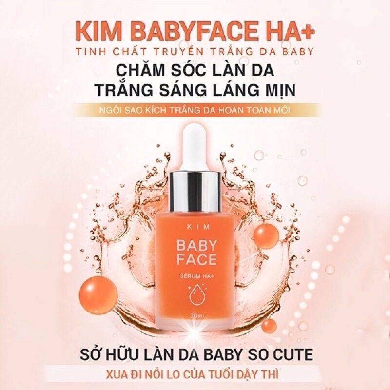 Tinh Chất Serum KIM BABY FACE HA+, Serum Truyền Trắng, Dưỡng Da Căng Mọng