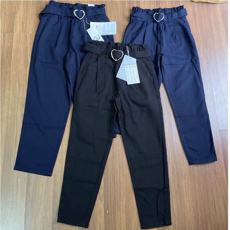 Quần Baggy Bé Gái GJ Chính Hãng Kèm Belt Chất Kaki Cotton Vải Dày Mịn,Siêu Mềm Mại 5-14 Tuổi. Mẹ<55kg ok