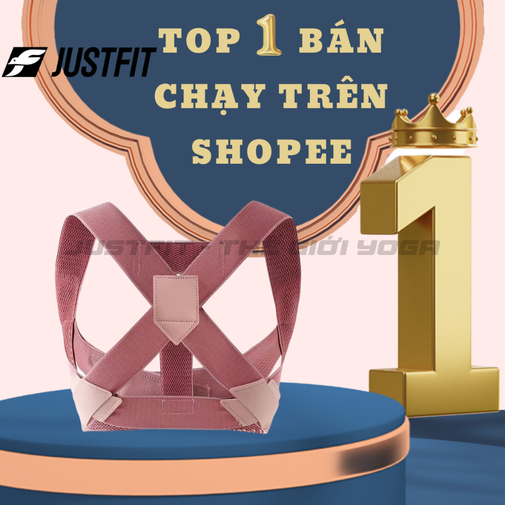 COMBO Dây nhảy không dây đếm số giảm cân và đai chống gù lưng JUSTFIT bảo vệ vòng 1, định hình khi tập yoga, gym