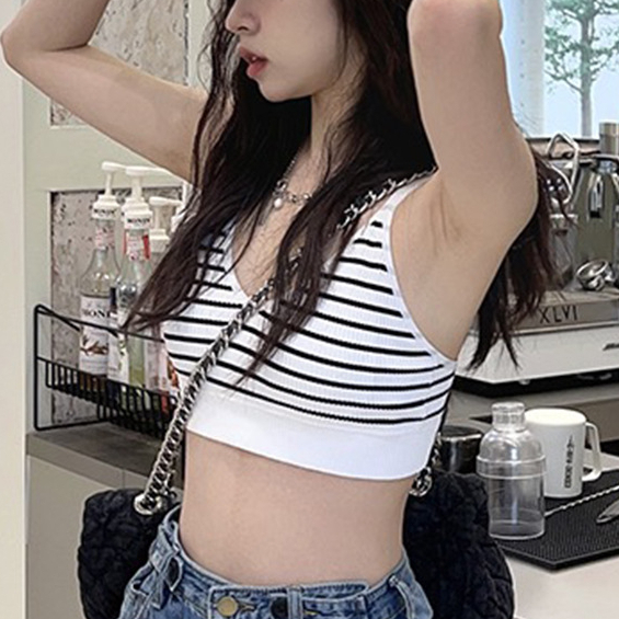 Áo bra mút mỏng 2 dây quyến rũ, Bra cotton gân tăm co dãn 4 chiều mềm mại SAVILL B3044