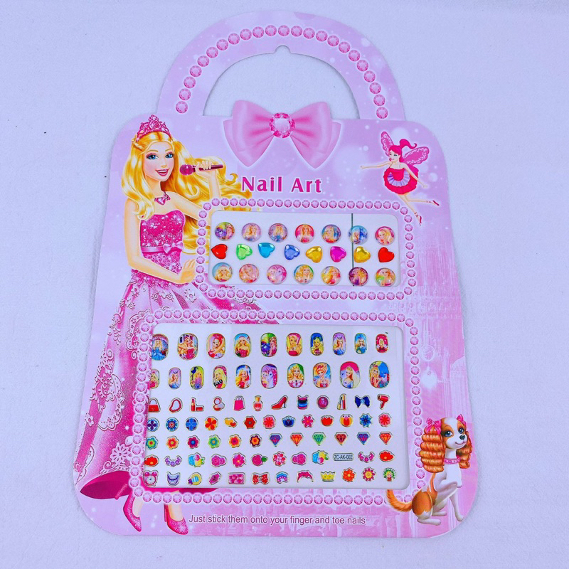 Miếng dán móng tay và dán hoa tai cho bé, sticker dán móng tay và hoa tai dán kết hợp