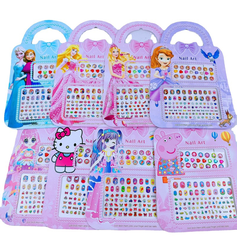 Miếng dán móng tay và dán hoa tai cho bé, sticker dán móng tay và hoa tai dán kết hợp