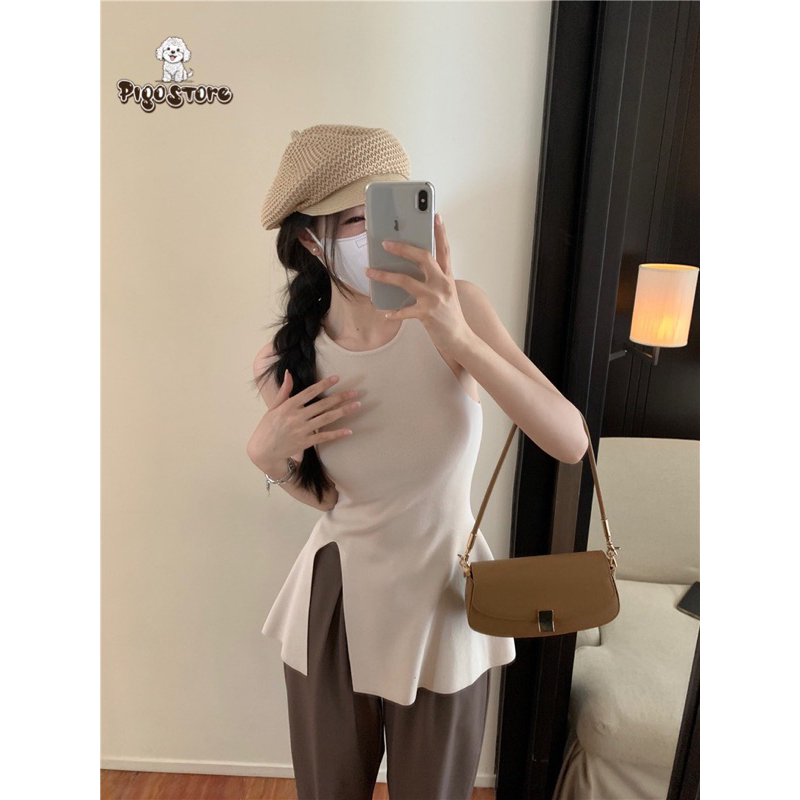 Áo yếm nữ xẻ tà hottrend - Áo thun nữ kiểu sát nách cách điệu mặc hè siêu xinh - PigoStore | BigBuy360 - bigbuy360.vn