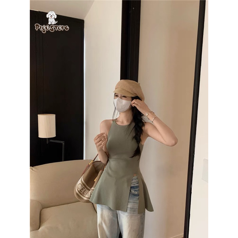 Áo yếm nữ xẻ tà hottrend - Áo thun nữ kiểu sát nách cách điệu mặc hè siêu xinh - PigoStore | BigBuy360 - bigbuy360.vn