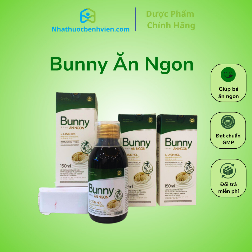 Siro ăn ngon Bunny L-Lycin HCL 150ml - Bổ sung vitamin giúp tăng cường tiêu hóa, tăng cường sức khỏe
