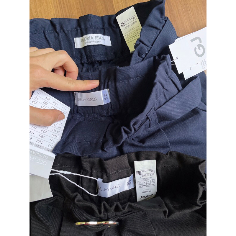 Quần Baggy Bé Gái GJ Chính Hãng Kèm Belt Chất Kaki Cotton Vải Dày Mịn, Siêu Mềm Mại 5-14 Tuổi.Mẹ<55kg ok