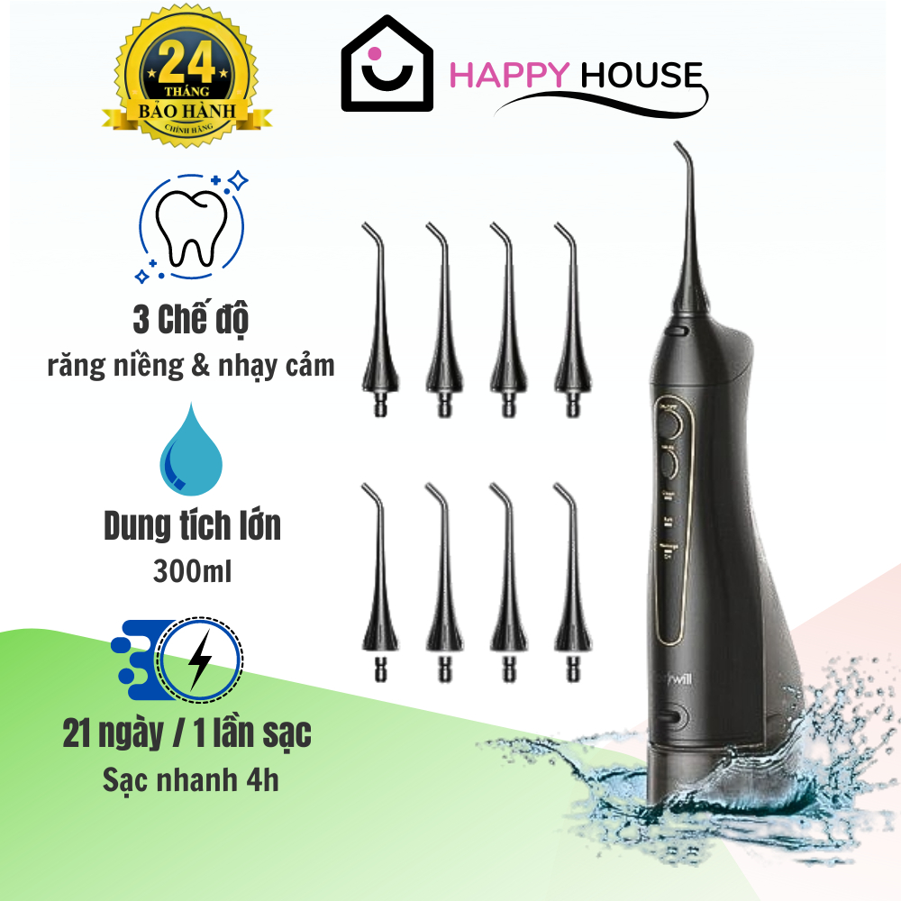 Máy tăm nước Fairywill 5020E từ Đức dung tích 300ml, tăm nước làm sạch với 3 chế độ, chống thấm nước làm sạch răng miệng