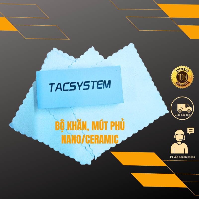 Bộ khăn phủ, mút phủ TACSYSTEM sử dụng khi phủ nano/ceramic, phủ dưỡng nội ngoại thất ô tô, xe máy