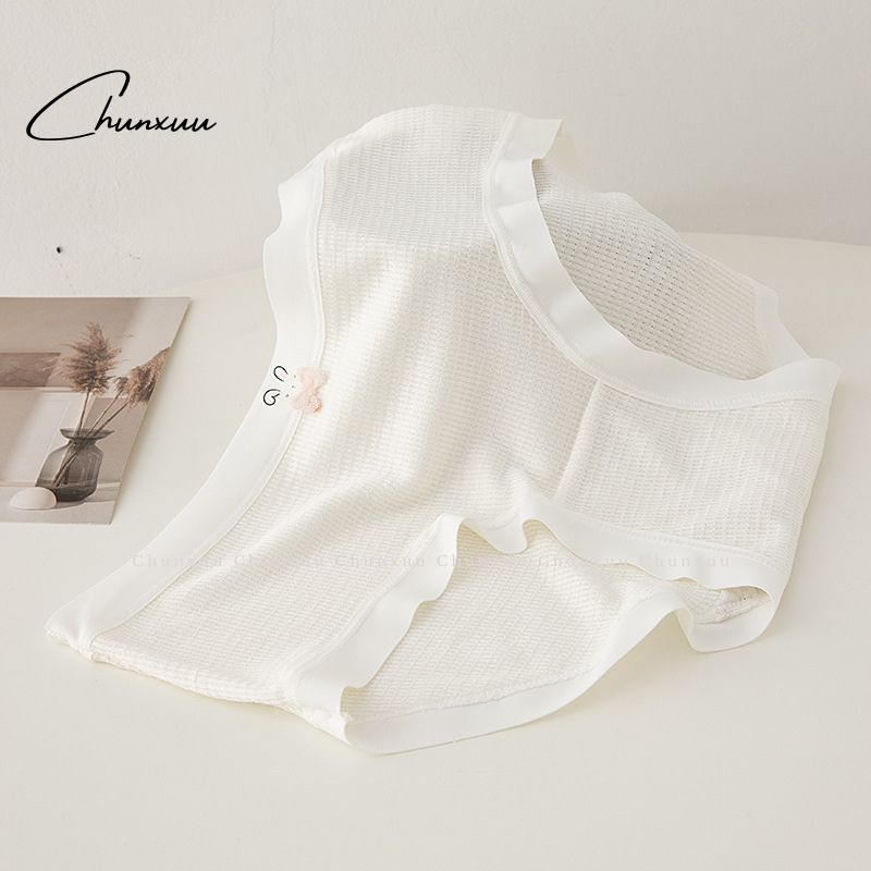 Quần Lót Nữ ChunXuu Cotton Mỏng Nhẹ Thoáng Khí Gân Co Dãn Phối Viền Su Đính Nơ- QC156