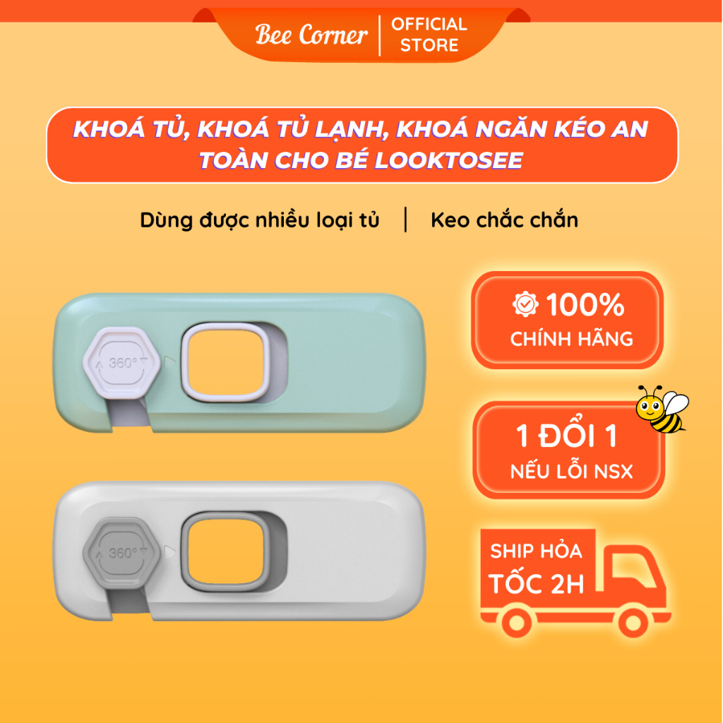 Khoá Tủ, Khoá Tủ Lạnh, Khoá Ngăn Kéo An Toàn Cho Bé Looktosee Beecorner