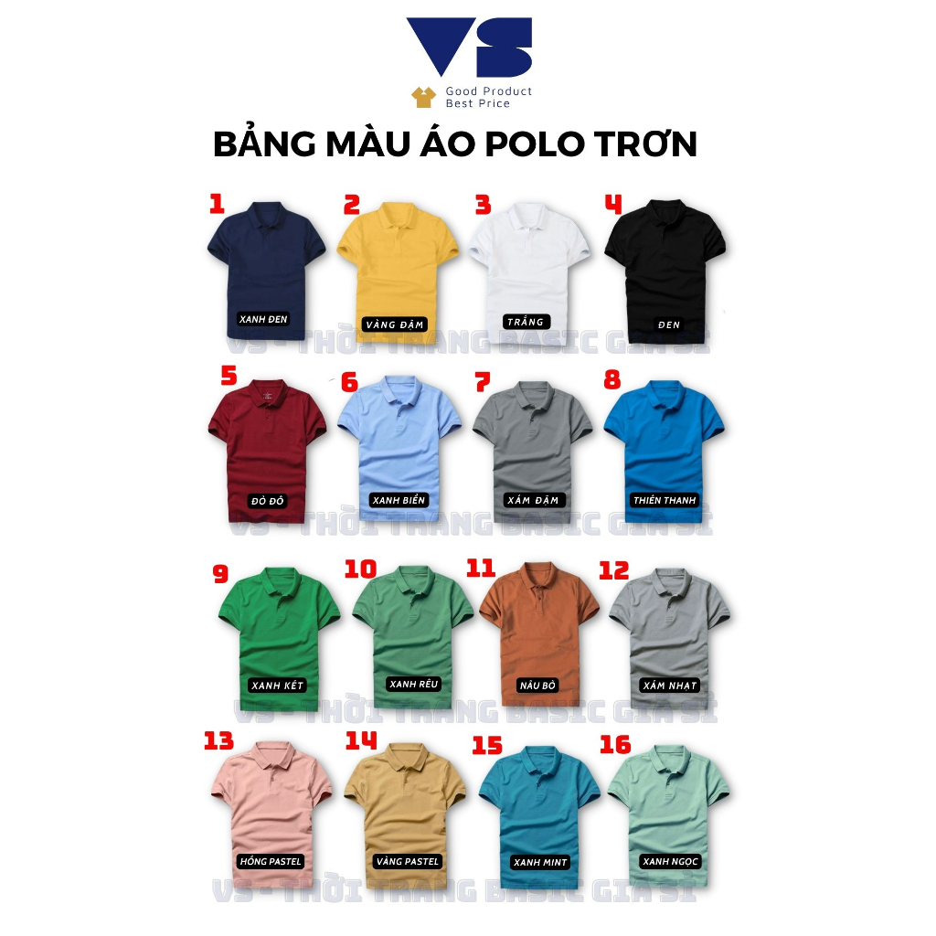Áo Thun POLO Trơn Nam Nữ Vải Cotton Cá Sấu Cao Cấp Ngắn Tay Phong Cách