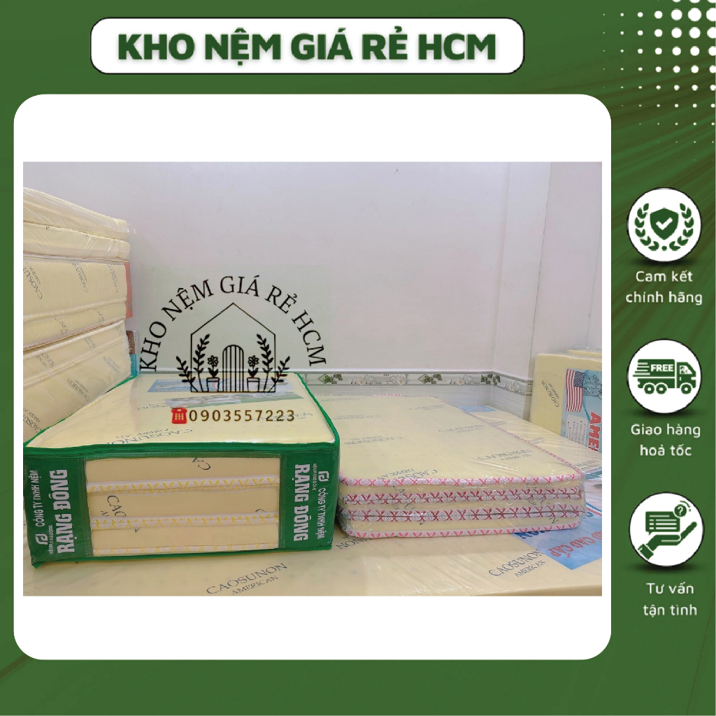 Nệm Cao Su Non Phẳng American Chính Hãng - Đệm Nằm Cao Cấp Đàn Hồi, Thông Thoáng Đủ Các Size Có Ship Hỏa Tốc