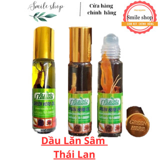 Dầu lăn sâm thái lan green herb 8cc chính hãng