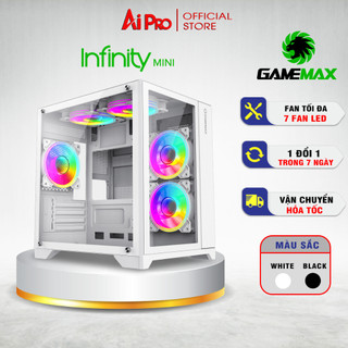  Vỏ Case Máy Tính Bể Cá Gamemax Infinity Mini -  Không fan - 2 Màu Black And White - 2 Mặt Kính Cường Lực 