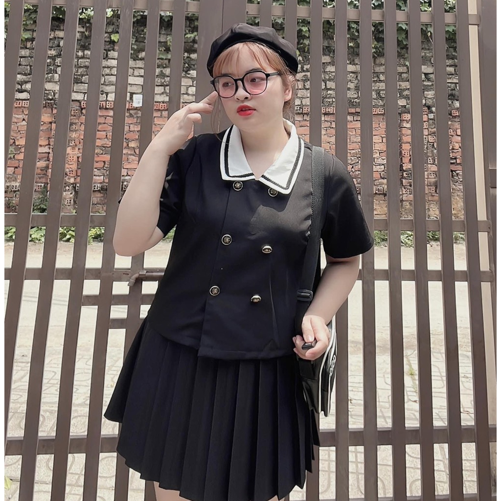 Chân váy xếp ly big size 60 -95kg tennit có lot trong