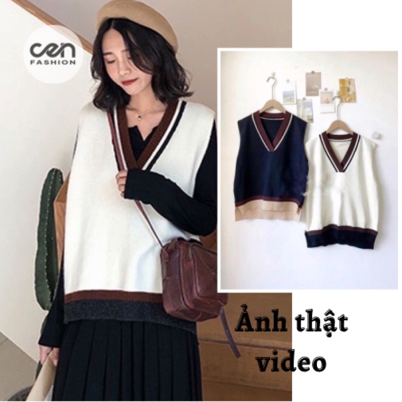 Áo gile phối viền siêu xinh dễ thương | BigBuy360 - bigbuy360.vn