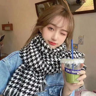 Khăn quàng cổ nữ, khăn choàng vải len dệt họa tiết kẻ sọc hot scarf K2