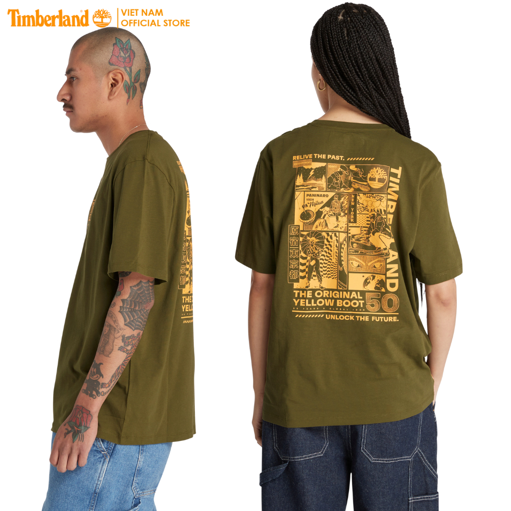 [Original] Timberland Áo Thun All Gender Short Sleeve Back History Comic Graphic T-Shirt TB0A27V8