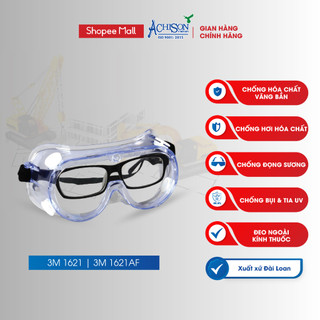 [Mã INBAU15 giảm 10% đơn 0đ] Kính Bảo Hộ Chống Hóa Chất 3M 1621/ 3M 1621AF - Thiết Kế Đeo Ngoài Kính Cận, Chống Bụi